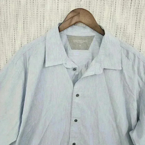 Calvin Klein 2XL Button down Short Sleeve Men's Shirt - Picture 2 of 9